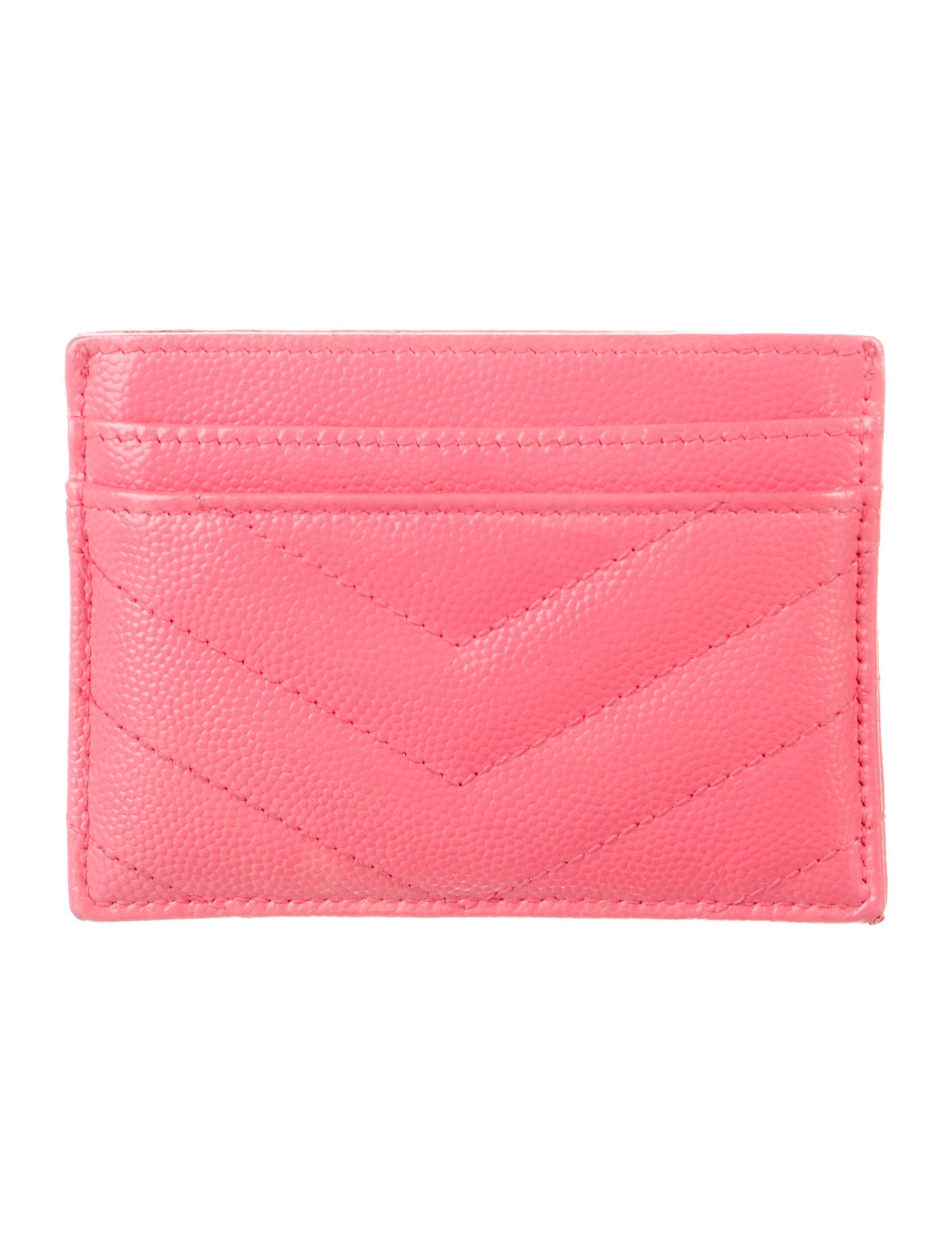 Saint Laurent Matelassé Card Case Chevron Card Holder